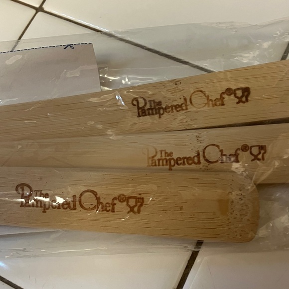 3/9 set of 3 pampered chef wooden spoons - Picture 2 of 5